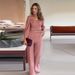Women's Clothing summer new solid color retro square collar short top temperament commuter trousers suit_maomaolike.com