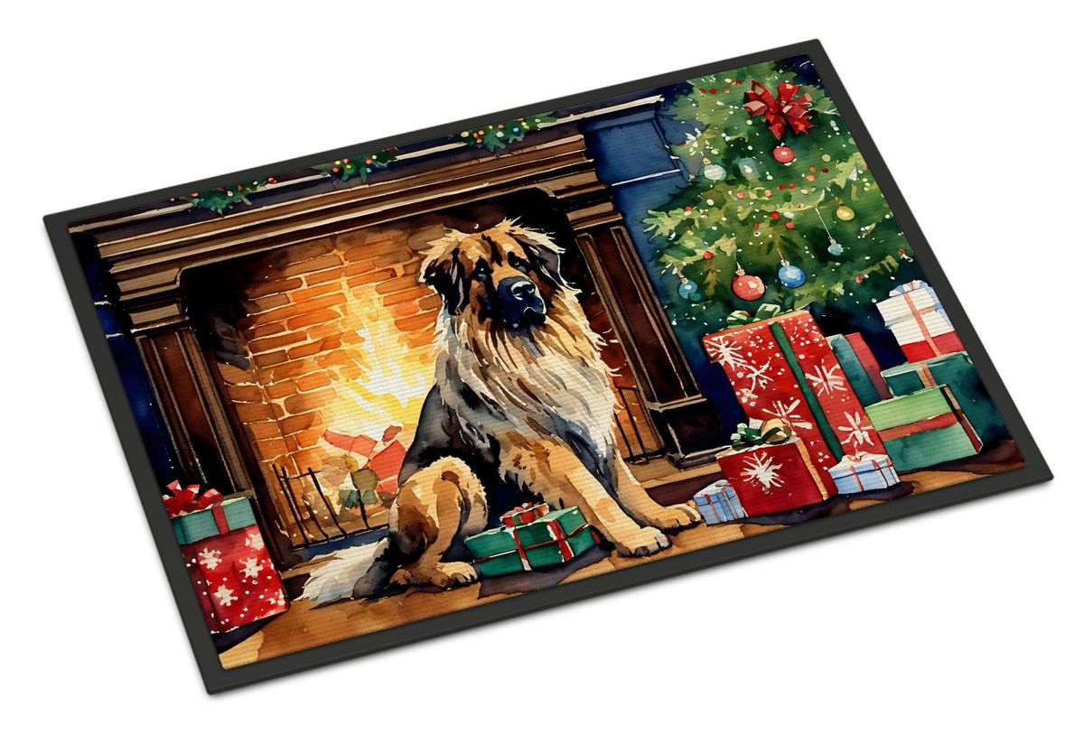 Leonberger Cozy Christmas Doormat Front Door Mat Indoor Outdoor Rugs For Entryway, Non Slip Washable Low Pile, 24H X 36W_maomaolike.com