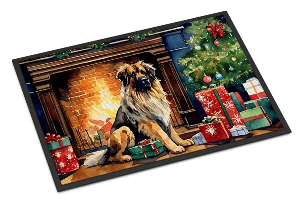 Leonberger Cozy Christmas Doormat Front Door Mat Indoor Outdoor Rugs For Entryway, Non Slip Washable Low Pile, 24H X 36W_maomaolike.com