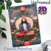Jesus Meditation Painting Poster, Serene Spiritual Figure With Vibrant Floral Surrounding Poster, Peaceful Spiritual Decor Ideal For Home, Meditation_maomaolike.com