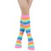 Unisex Colorful striped knee-high socks Women's cotton socks Men's mid-tube socks Holiday party rainbow calf socks_maomaolike.com