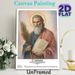St. Barnabas Religious Painting Poster, Realistic Soft-toned Portrait Of The Apostle With Halo, Palm Frond And Book Poster, Inspirational Spiritual_maomaolike.com