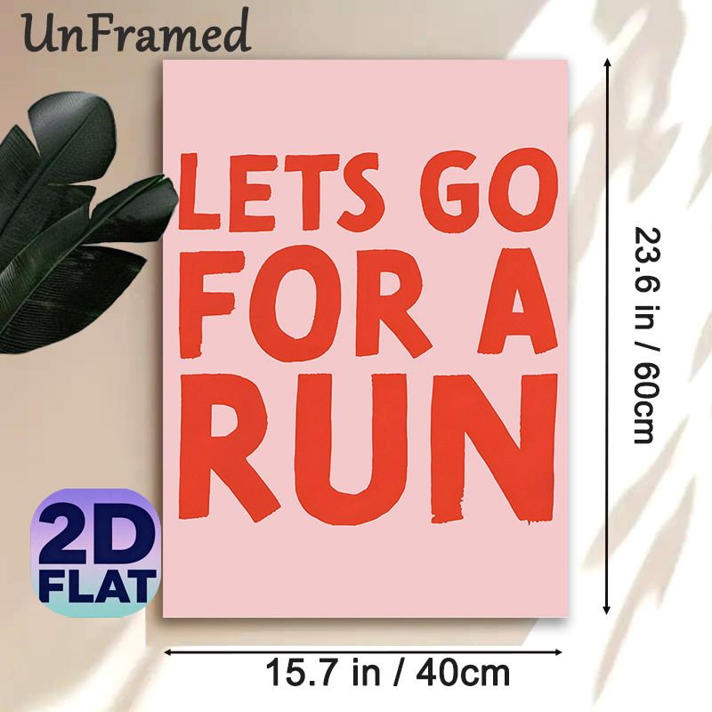 Running Motivational Painting Poster, Bold Red Typographic Poster, Inspiring Running Quote Decor Ideal For Gym, Home Workout Area And Hallway_maomaolike.com