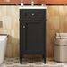 16-inch Bathroom Vanity With Ceramic Sink, Freestanding Single Vanity Set With Soft Closing Door, Adjustable Shelf, French Style, Solid Feet, Black_maomaolike.com