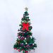 6ft Artificial Christmas Tree with LED Energy-Saving Lights, Includes 195 Pcs Pendant, Tree Skirt and Guardrails_maomaolike.com