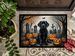 Black Labrador Retriever Spooky Halloween Doormat Front Door Mat Indoor Outdoor Rugs For Entryway, Non Slip Washable Low Pile, 24H X 36W_maomaolike.com
