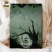 Haunted House Themed Painting Poster, Gloomy Green-toned Spooky Silhouette Poster, Eerie Atmospheric Decor Suitable For Home And Halloween Gatherings_maomaolike.com