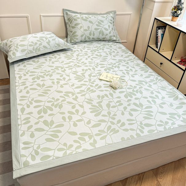 Wholesale Condensation Jacquard Washable Single Double Summer Cooling Three-Piece Set Foldable Soft Ice Silk Air Conditioning Mat_maomaolike.com
