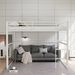 Metal Loft Bed Full Size, Loft Bed Frame With Safety Guard Rails & Flat Ladder, Twin Loft Bed For Kids Teens Adults, White_maomaolike.com