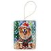 Tibetan Mastiff Christmas Porcelain Ornament Christmas Tree Hanging Decorations For Home Christmas Holiday, Rectangle, Gift, Multicolor_maomaolike.com