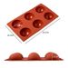 6-Piece Large Half Round Chocolate Mousse Cake DIY Baking Tool Silicone Ice Ball Mold_maomaolike.com