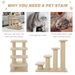 PawHut 25" 4-Step Multi-Level Carpeted Cat Scratching Post Pet Stairs, Beige_maomaolike.com