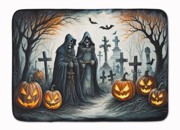 The Grim Reaper Spooky Halloween Memory Foam Kitchen Mat Machine Washable Anti-Fatigue Mat Cushion Comfort Bath Mat Or Kitchen Rug_maomaolike.com
