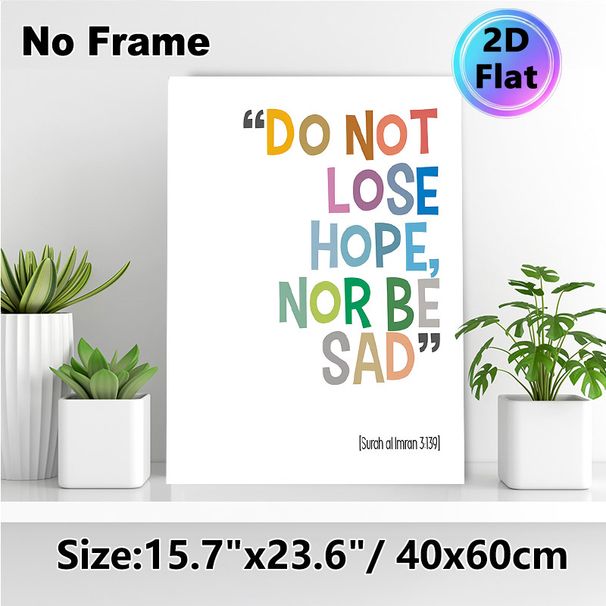 Inspirational Quran Verse Painting Poster, Colorful Typographic Poster, Uplifting Spiritual Quote From Surah Al Imran 3:139, Suitable For Home And_maomaolike.com