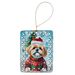 Lhasa Apso Christmas Porcelain Ornament Christmas Tree Hanging Decorations For Home Christmas Holiday, Rectangle, Gift, Multicolor_maomaolike.com