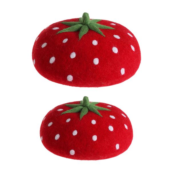 Hot Sale Strawberry Wool Hat Costume Accessories Cabbie Flat Newsboy Beret Cap_maomaolike.com