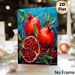 Pomegranate Themed Painting Poster, Vibrant Mosaic-style Red Pomegranates With Seeds & Leaves Poster, Eye-catching Fruit Artwork Ideal For Kitchen_maomaolike.com