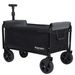 All-in-One Convertible Folding Camping Wagon Cart: Bench Seat, Storage Compartment & Included Dog Tether, Black/Gray_maomaolike.com