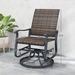 Wicker Rattan Swivel Patio Glider Chair Set Of 2, Outdoor Glider Chair With Steel Frame, High Back, Brown_maomaolike.com
