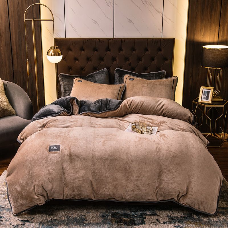 Milk Warm Four-Piece Set Crystal Bed Sheet Quilt Winter Double-Sided Velvet Bedding Manufacturer Wholesale_maomaolike.com