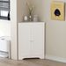 Floor Corner Cabinet With 2 Doors And Adjustable Shelves, Freestanding Narrow Cabinet Organizer, Corner Storage Cabinets For Bathroom, Kitchen, Living Room, Or Bedroom_maomaolike.com