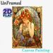 Art Nouveau Floral Maiden Painting Poster, Vibrant Stained-Glass Style Poster, Graceful Maiden Surrounded By Vivid Blooms, Elegant Decorative Artwork_maomaolike.com