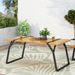 CREASION Modern Dining Table Made Of Acacia Wood Featuring Slat Design Perfect For Family Gatherings_maomaolike.com