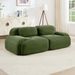 82'' Loveseat Sofa In LuxuryCorduroy Fabric Modular For Free Combo Separation Curved Armrests ,anti-slip Design High-resilience Sponge Fits Living Rooms Bedrooms Audiovisual Room,Olive Green_maomaolike.com