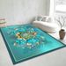 Living Room Rug Large Size Gorgeous Gold Frame Design Bedroom Rug Plush Thickened Machine Washable Thickened Underlay Interior Decorative Rug_maomaolike.com