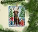Chocolate Labrador Retriever Christmas Reindeer Porcelain Ornament Christmas Tree Hanging Decorations For Home Christmas Holiday, Rectangle, Gift, Multicolor_maomaolike.com