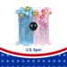 624pcs Roll Over Image To Zoom In Gender Reveal Decoration Set - Metallic Fringe Curtains + BOY Girl Foil Balloons Gender Reveals Party Photo Backdrop (Pink/Blue)_maomaolike.com