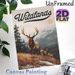 Wildlands Elk Wilderness Painting Poster, Vintage Scenic Snow-capped Mountain & Elk Herd Poster, Rustic Natural Decor Ideal For Living Room, Cabin And_maomaolike.com