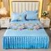 Summer Cooling Skirt Three-Piece Set Machine Washable Ice Silk Bed Sheet Home Use Double Non-Slip Air Conditioning Soft Mat_maomaolike.com