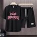 Men's Clothing 2024 Waffle Casual Summer Suit Men's Loose Teen Short sleeved T shirt Shorts Handsome Two piece Suit_maomaolike.com
