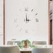Frameless Wall Clock Living Room Bedroom Clock DIY Silent Art Wall Clock Creative Hole-Free Decorative Wall Sticker Clock Roman Scale Dials_maomaolike.com