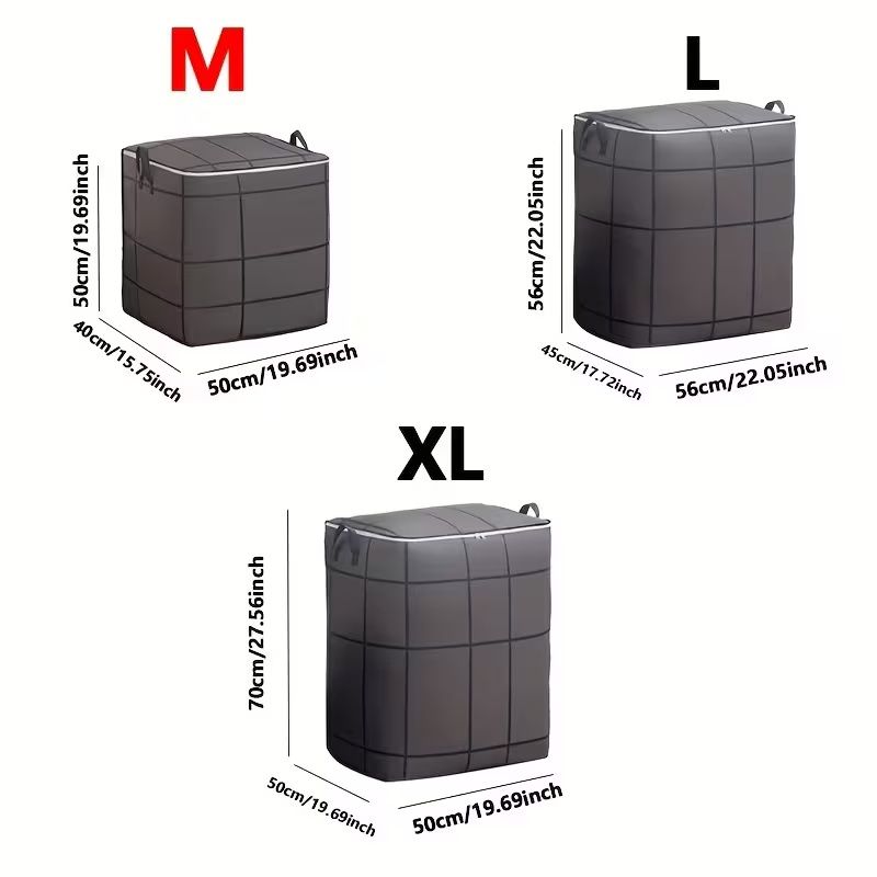 Foldable Wardrobe Storage Bag, Large Capacity Storage Box, Household Double Zipper Organizer Bag With Handles For Clothes And Quilts_maomaolike.com