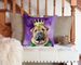 Shar Pei King Of Mardi Gras Throw Pillow Machine Washable, Indoor Outdoor Decorative Pillow For Couch, Bed Or Patio, 14Hx14W_maomaolike.com