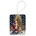 Akita And Santa Claus Porcelain Ornament Christmas Tree Hanging Decorations For Home Christmas Holiday, Rectangle, Gift, Multicolor_maomaolike.com