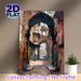 Vintage Alleyway Painting Poster, Warm-toned Artistic Ancient Arched Street Scene Poster, Brings Cultural Charm, Suitable For Living Room, Study And_maomaolike.com