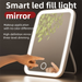 LED Desktop Makeup Cross-Border HD Dormitory Beauty With Three-Color Fill Light Portable Folding Mirror_maomaolike.com