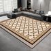 Living Room Rug Large Size Gorgeous Gold Frame Design Bedroom Rug Plush Thickened Machine Washable Thickened Underlay Interior Decorative Rug_maomaolike.com