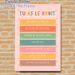 French Self-Compassion Affirmation Painting Poster, Soft Pastel Text-based Poster With Heart Accents, Comforting Self-acceptance Reminder Ideal For_maomaolike.com