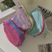 New Dopamine Colorful Tofu Large Capacity Makeup Portable Travel Cosmetic Mesh Storage Bag_maomaolike.com