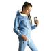 Women's Clothing Autumn and Winter Women's Clothing Hot Style Fleece Fashion Leather Badge Long Sleeve Hooded Casual Sports Suit_maomaolike.com