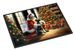 Schnauzer And Santa Claus Doormat Front Door Mat Indoor Outdoor Rugs For Entryway, Non Slip Washable Low Pile, 24H X 36W_maomaolike.com