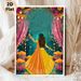 Indian Traditional Dance Painting Poster, Vibrant Colorful Festive Celebration Scene Poster, Captivating Cultural Artwork Ideal For Living Room_maomaolike.com