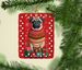 Fawn Pug Holiday Christmas Porcelain Ornament Christmas Tree Hanging Decorations For Home Christmas Holiday, Rectangle, Gift, Multicolor_maomaolike.com
