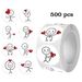 500Pcs/1 Roll Cute Creative Matchstick People Thumbs Up Self-Adhesive Stickers Suitable For Scrapbooking Envelope Paper Bag Sealing Labels_maomaolike.com