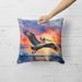 Pelican Fiery Sunset Throw Pillow Machine Washable, Indoor Outdoor Decorative Pillow For Couch, Bed Or Patio, 18Hx18W_maomaolike.com