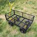 (Black +Yellow Solid Wheels Wagon Cart)Solid Wheels Tools Cart Wagon Cart Garden Cart Trucks Make It Easier To Transport Firewood_maomaolike.com